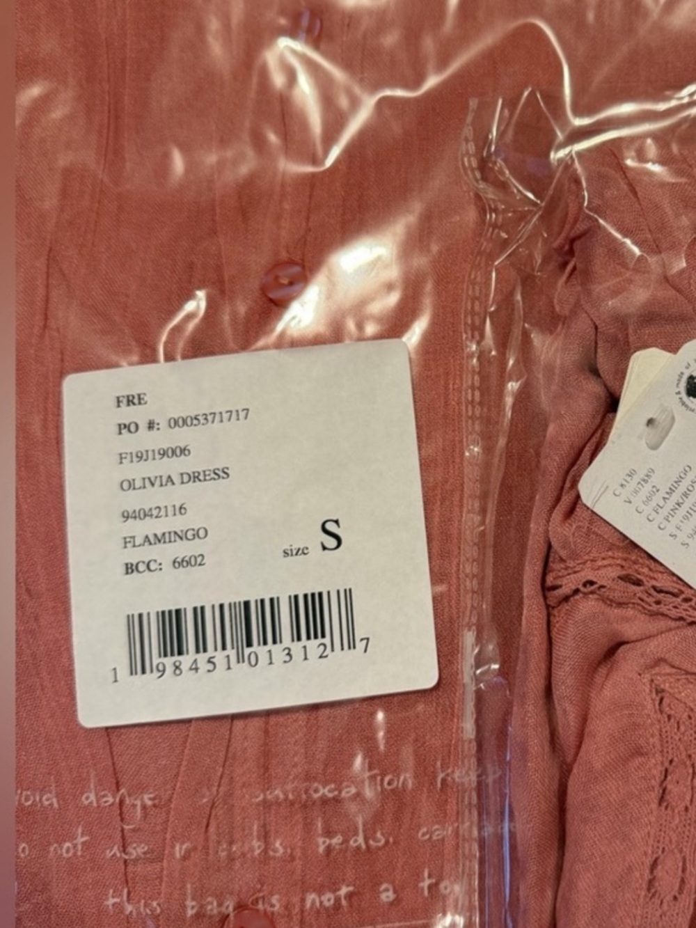 Free People Olivia Gauze Babydoll Dress in Flamingo Pink Size SM  $128 MSRP NWT - Picture 10 of 10